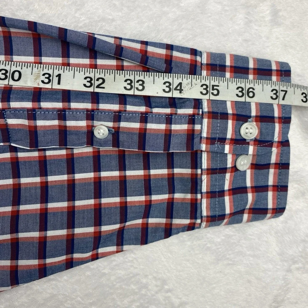 Banana Republic Shirt Men's XXL Red/White/Blue Checks Slim Fit‎ Untuck